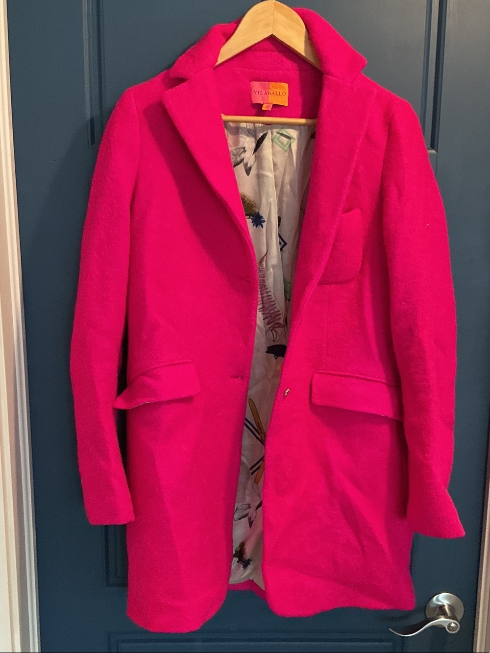 Vilagallo Fuchsia Trench Coat